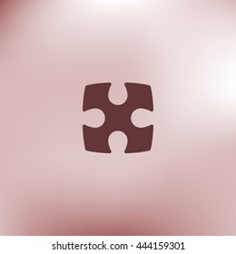 Flat paper cut style icon of puzzle part