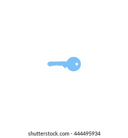 Flat paper cut style icon of an old key. Vector illustration