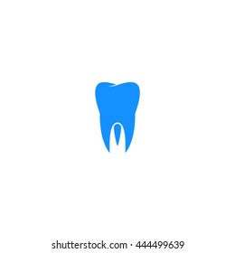 Flat paper cut style icon of tooth. Dentistry symbol icon vector illustration