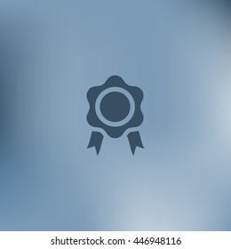 Flat paper cut style icon of seal. Vector illustration