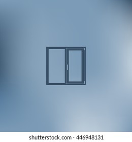 Flat paper cut style icon of modern window. Vector illustration
