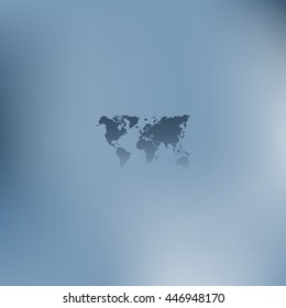 Flat paper cut style icon of World Map. Vector illustration