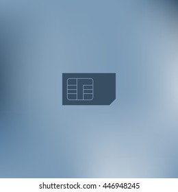 Flat paper cut style icon of a sim card. Vector illustration