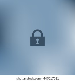 Flat paper cut style icon of a lock. Vector illustration