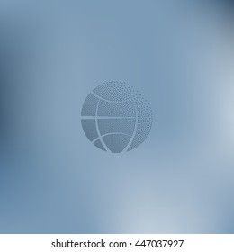 Flat paper cut style icon of globe. Vector illustration