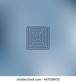 Flat paper cut style icon of floor heating. Vector illustration