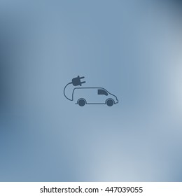 Flat paper cut style icon of an eco car. Vector illustration