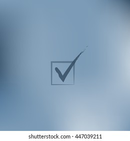 Flat paper cut style icon of check box. Vector illustration
