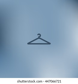 Flat paper cut style icon of hanger. Vector illustration