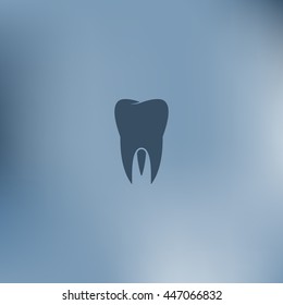 Flat paper cut style icon of tooth. Dentistry symbol icon vector illustration