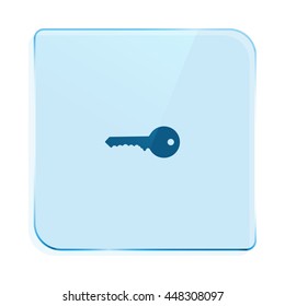 Flat paper cut style icon of an old key. Vector illustration