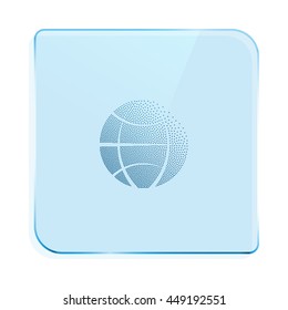 Flat paper cut style icon of globe. Vector illustration