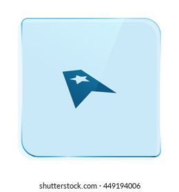 Flat paper cut style icon of web bookmark. Vector illustration