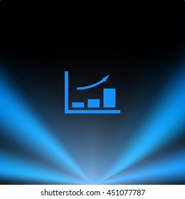 Flat paper cut style icon of a diagram. Vector illustration