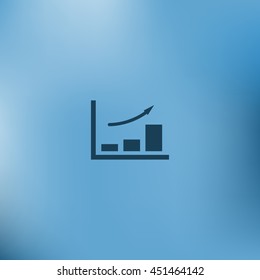 Flat paper cut style icon of a diagram. Vector illustration