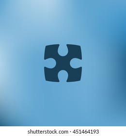 Flat paper cut style icon of puzzle part