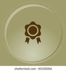 Flat paper cut style icon of seal. Vector illustration