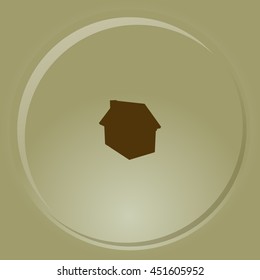 Flat paper cut style icon of house model vector illustration