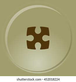 Flat paper cut style icon of puzzle part