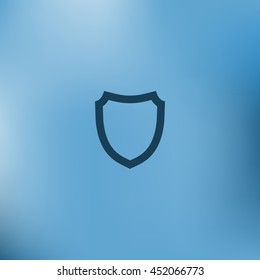 Flat paper cut style icon of a shield