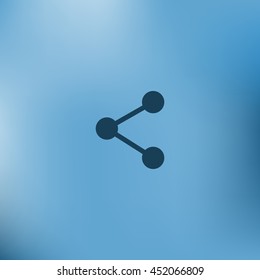 Flat paper cut style icon of share