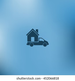 Flat paper cut style icon of vehicle
