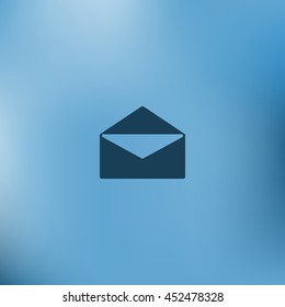 Flat paper cut style icon of envelope. E-mail symbol