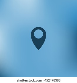 Flat paper cut style icon of map pointer vector illustration