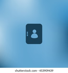 Flat paper cut style icon of an address book. Vector illustration