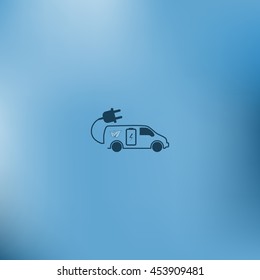 Flat paper cut style icon of an eco car. Vector illustration