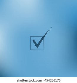 Flat paper cut style icon of check box. Vector illustration
