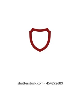 Flat paper cut style icon of a shield. Vector illustration