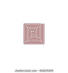 Flat paper cut style icon of floor heating. Vector illustration