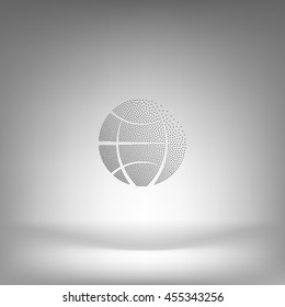 Flat paper cut style icon of globe. Vector illustration