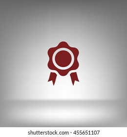 Flat paper cut style icon of seal. Vector illustration