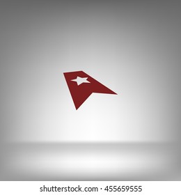 Flat paper cut style icon of web bookmark. Vector illustration