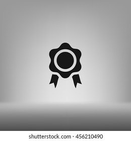 Flat paper cut style icon of seal. Vector illustration