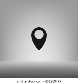 Flat paper cut style icon of map pointer vector illustration