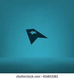 Flat paper cut style icon of web bookmark. Vector illustration