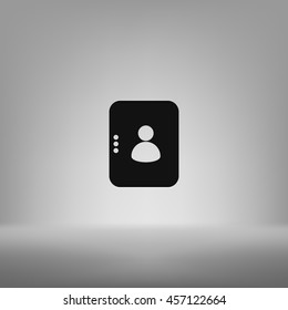 Flat paper cut style icon of an address book. Vector illustration