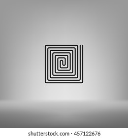 Flat paper cut style icon of floor heating. Vector illustration
