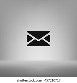 Flat paper cut style icon of envelope. E-mail symbol