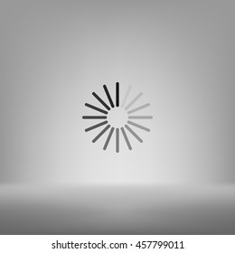 Flat paper cut style icon of refresh symbol. Vector illustration