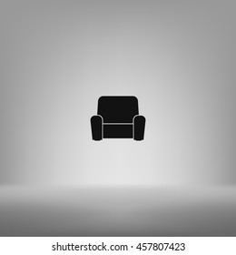 Flat paper cut style icon of furniture. Vector illustration