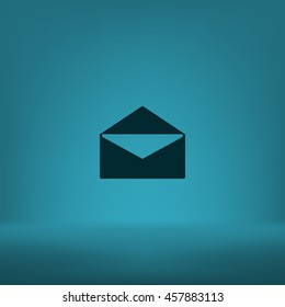 Flat paper cut style icon of envelope. E-mail symbol