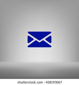Flat paper cut style icon of envelope. E-mail symbol