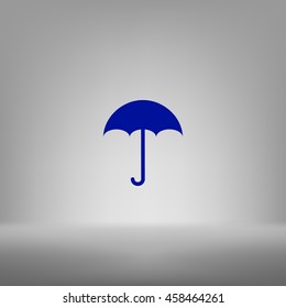 Flat paper cut style icon of umbrella. Vector illustration