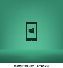 Flat paper cut style icon of Short Message. Vector illustration