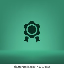 Flat paper cut style icon of seal. Vector illustration
