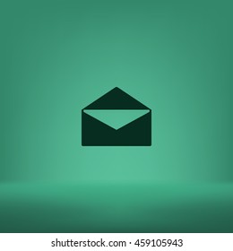 Flat paper cut style icon of envelope. E-mail symbol